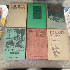Zane Grey Vintage Western Books Lot of 6 Grosset & Dunlap Hardcover Collection